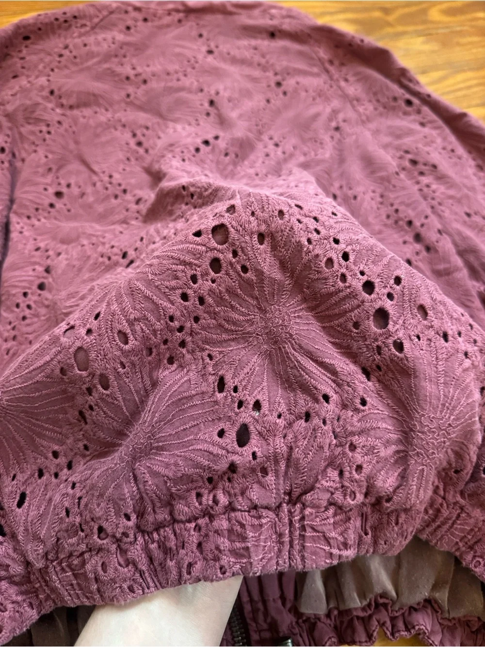 Free People Plum Eyelet Bomber Jacket